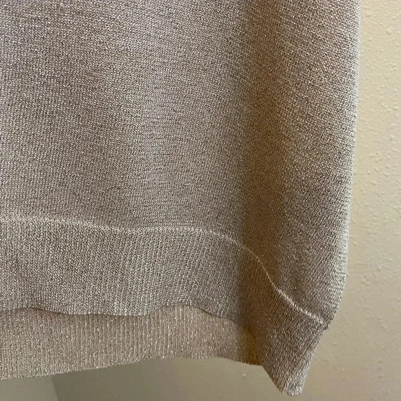 Josephine Chaus Silk Blend Gold Metallic Top Cowl Neck Women's Size S - Picture 6 of 7